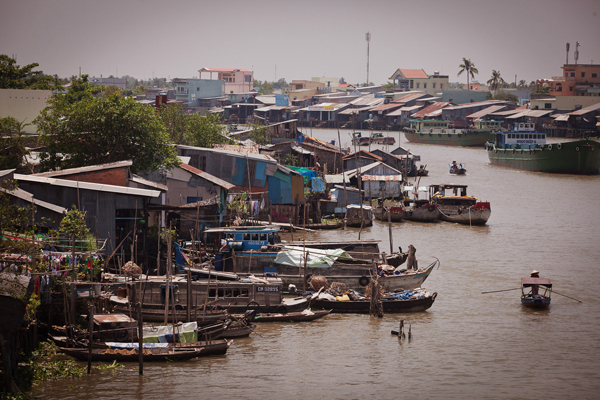 One of Vietnam's many waterways, threatened by a rising sea level.